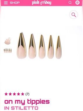 Pink Friday Nails On My Tippies in Stiletto XL